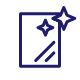 Ikona przedstawia prostokąt z dwoma gwiazdkami w prawym górnym rogu i dwoma liniami w lewym dolnym rogu, całość w kolorze granatowym.
