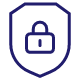 Ikona przedstawia niebieską tarczę z białą kłódką w środku.