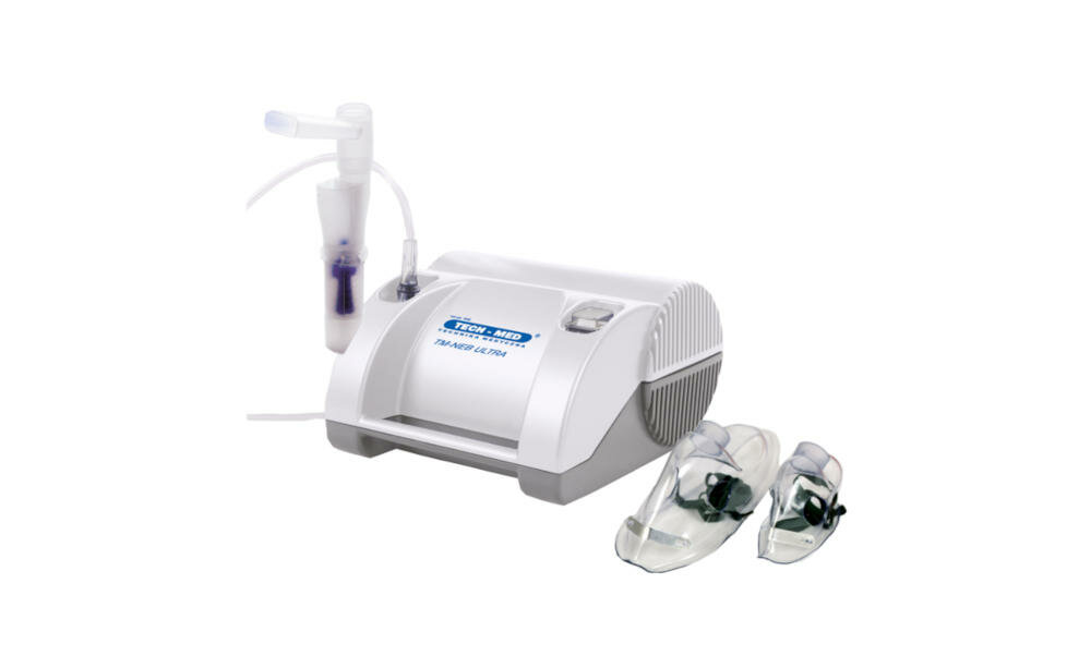 TECH-MED-TM-NEB inhalator nebulizator podawanie leki nebulizacja terapia górne dolne drogi oddechowe pracuje tryb przerywany lekki prosty w obsłudze etui dla całej rodziny