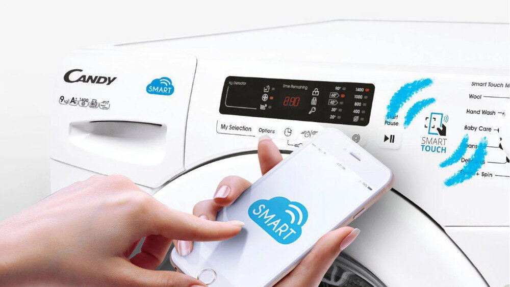 Pralka CANDY CS4 1061DE 1-S sterowanie smartfonem tabletem zdalnie