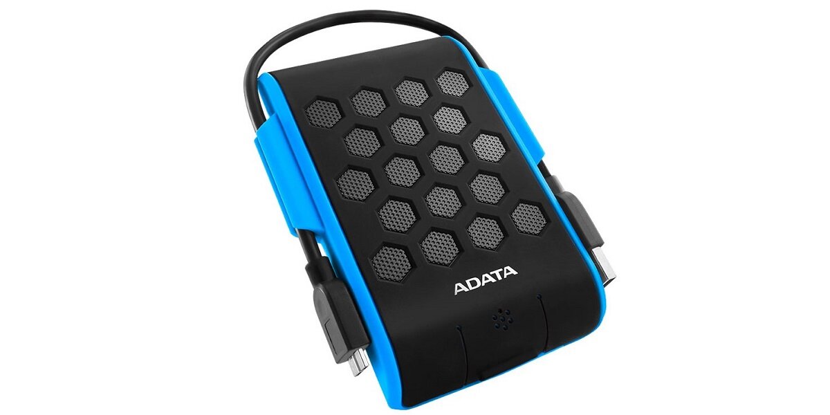 Dysk ADATA HD720 Bardzo wytrzymały zewnętrzny dysk twardy o sportowym wyglądzie Cechują go doskonałe wyniki w surowych testach na wodoodporność, pyłoodporność oraz odporność na wstrząsy