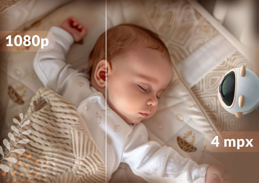 Niania elektroniczna NENO Ami Wysoka rozdzielczość Obraz w jakości 4MPX ostre i realistyczne