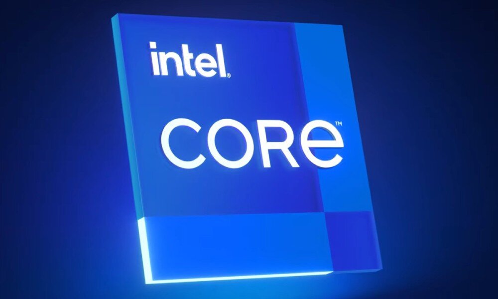 Komputer ACER Aspire C27-1E13U7UNH Grafika prezentująca logo 'Intel Core' na niebieskim tle, procesor, rdzenie, taktowanie, pamięć