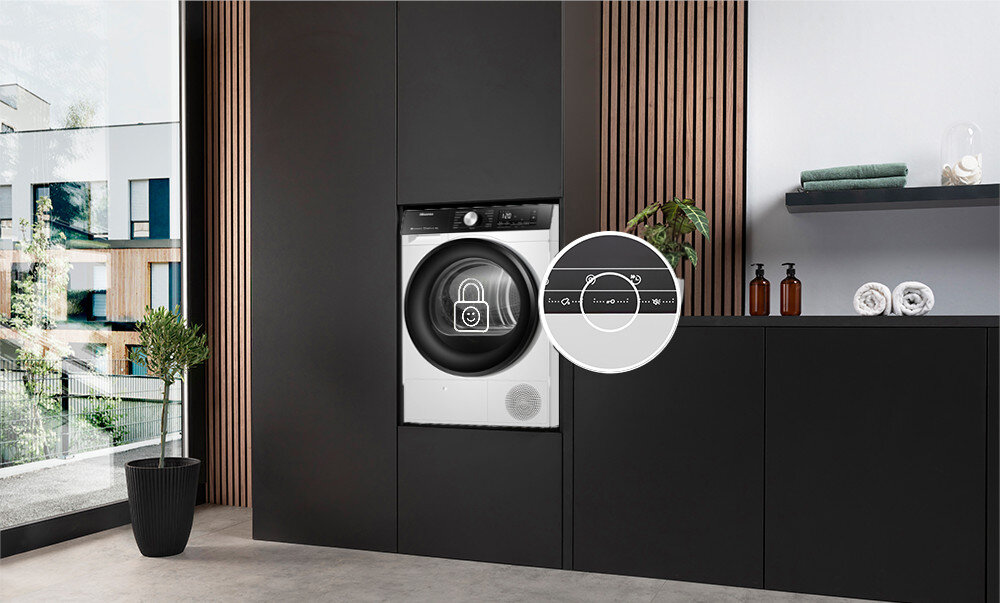 SUSZARKA SLIM HISENSE DH3S802BW3PL blokada Child lock panel dzieci ochrona