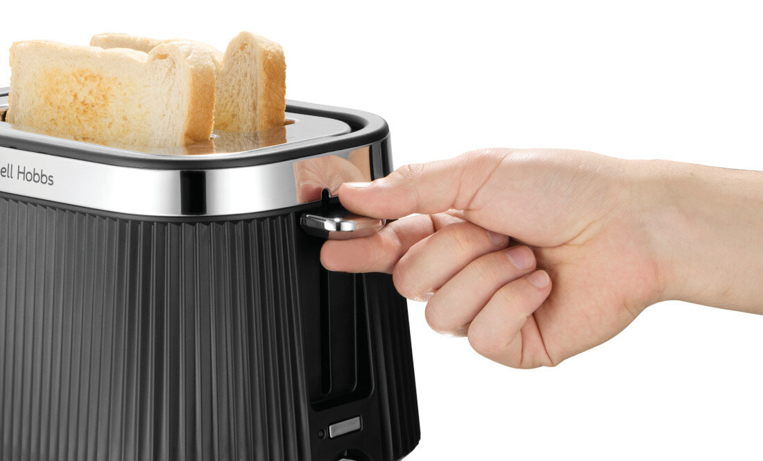 Toster RUSSELL HOBBS Bronte 26760-56 Czarny Bezpieczne wysuwanie tostów  wyciągnąć je wygodnie i bez ryzyka poparzenia szybkie serwowanie posiłków chroni dłonie