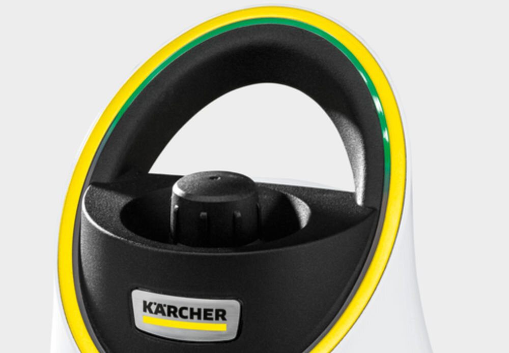 Parownica KARCHER SC 2 Delux EU 1.513-400.0 intuicyjna obsługa wbudowany wskaźnik LED stan pracu urządzenia czerwone światło nagrzewanie zielone gotowe do pracy blokada pistoletu parowego regulacja intensywności pary