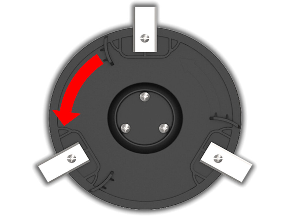 Robot koszący LANDXCAPE LX855 zdjęcie noży na białym tle szerokość cięcia 160 mm system dwóch ostrzy regulacja wysokości koszenia od 35 do 50 mm regularne cięcie zapobiega przerastaniu trawy zdrowy wygląd