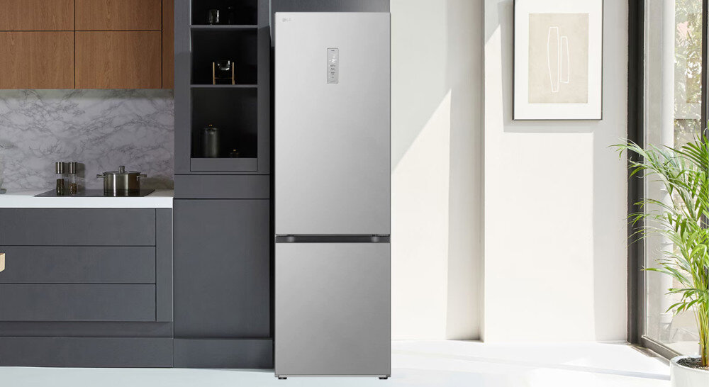 LODÓWKA LG GBV5250CPY Dobrze dobrana forma pojemność 387 l (277 l + 110 l) zabudowa płaska konstrukcja kompresor Smart Inverter system No Frost