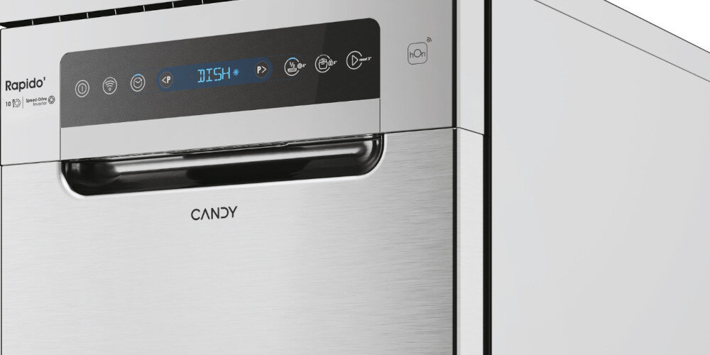 ZMYWARKA CANDY CF1C7SB1FX RAPIDO SLIM łatwa intuicyjna obsługa panel sterowania wybranie programów cykli ustawienia temperatur estetyka czystość