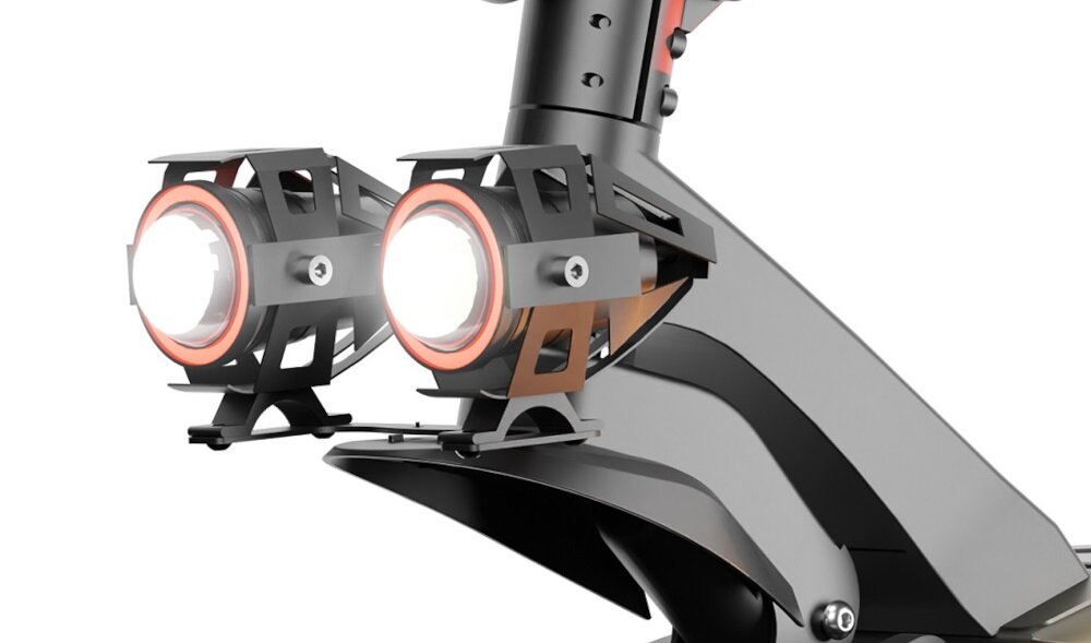 Hulajnoga elektryczna RUPTOR R6 V3 Czarny oswietlenie przednie i tylne swiatlo podswietlenie podestu jeszcze lepiej widoczny