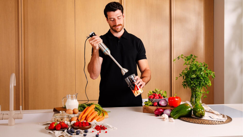 Blender CECOTEC Power Pulsar Cream&Crush długie ramię blendujące wygodne blendowanie wysokie pojemniki szczególnie przydatne shaki koktajle do szkoły do pracy 