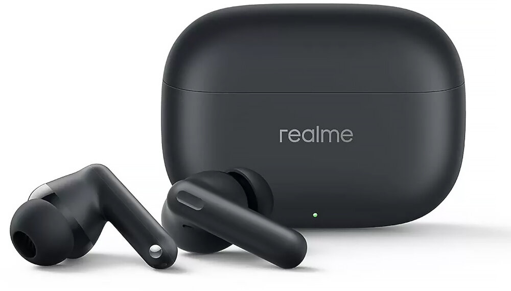 Słuchawki dokanałowe REALME Buds T310 ANC - dobre do rozmów, etui z słuchawkami na białym tle