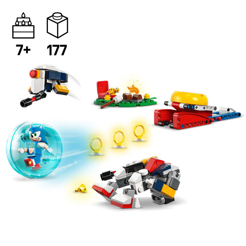 Pomóż Sonicowi pokonać roboty i uratować Tocky’ego.