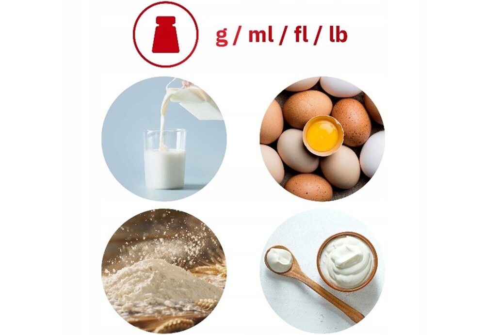 Waga kuchenna WEBBER Handy EK4390H Inox trzy tryby ważenia, wybór jednostek ważenia, oszczędność czasu, większa swoboda