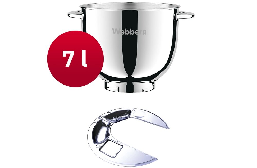 Robot kuchenny planetarny WEBBER Modern SM17 stalowa misa INOX, wygodny uchwyt, łatwiejsze przygotowanie duzych porcji, łatwe czyszczenie