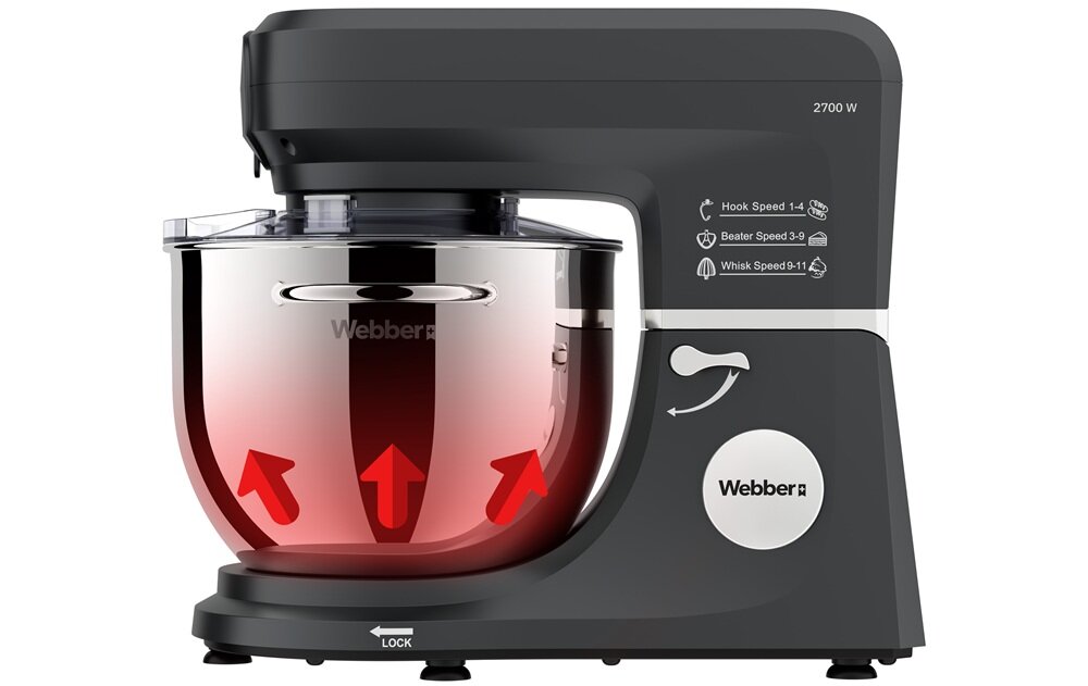 Robot kuchenny planetarny WEBBER Modern SM17 płyta grzewcza pod misą, wyrastanie ciasta, wbudowany timer, lepsze wypieki