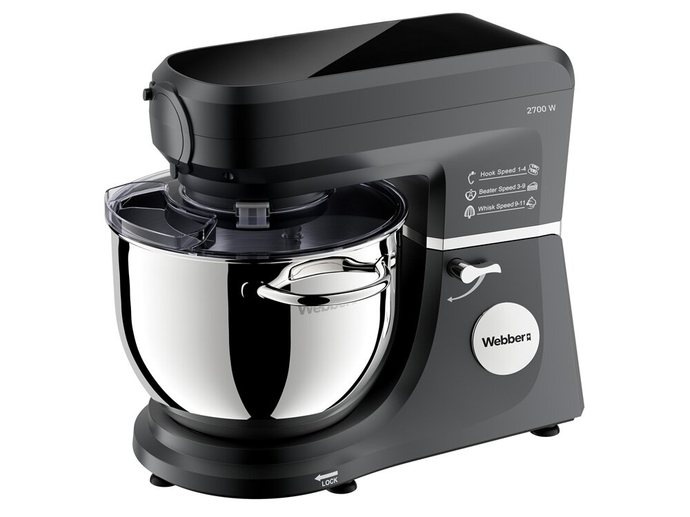 Robot kuchenny planetarny WEBBER Modern SM17 niski poziom hałasu, płynna praca, antypoślizgowe nóżki, blokada misy, blokada pokrywy