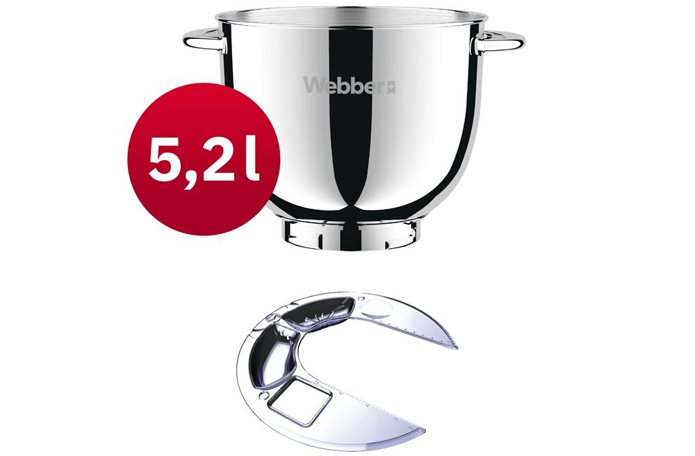 Robot kuchenny planetarny WEBBER Next SM16 cicha i płynna praca, wygdone użytkowanie, osłona przeciwbryzgowa, porządek na blacie