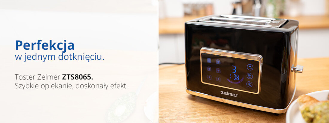 Toster ZELMER ZTS8065 Czarny wygląd prezentacja wizualizacja design