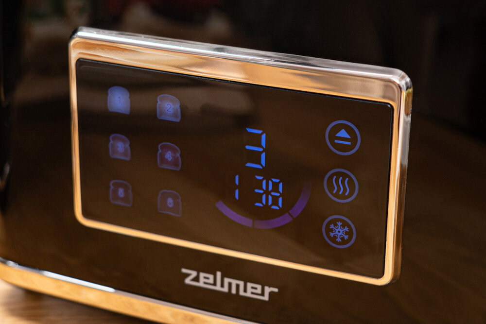 Toster ZELMER ZTS8065 Czarny Duży wyświetlacz kolorowy Timer  precyzja informacja kontrola
