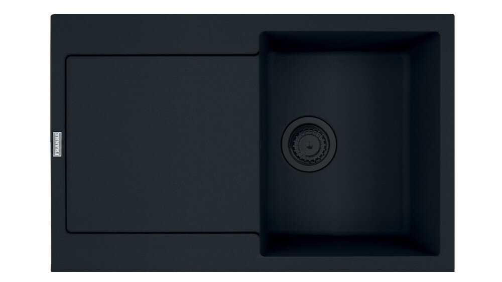 Zlewozmywak FRANKE Maris MRG 611-78 114.0693.533 Czarny matowy widok na zlew z góry odporność na plamy trwałość kwarc fragranite wytrzymałość