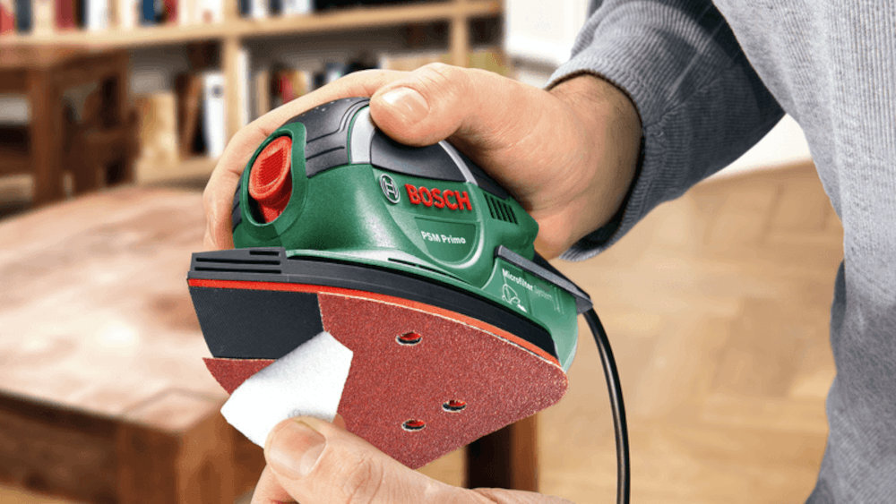 Szlifierka uniwersalna BOSCH PSM Primo wymiana plyt szlifierskich