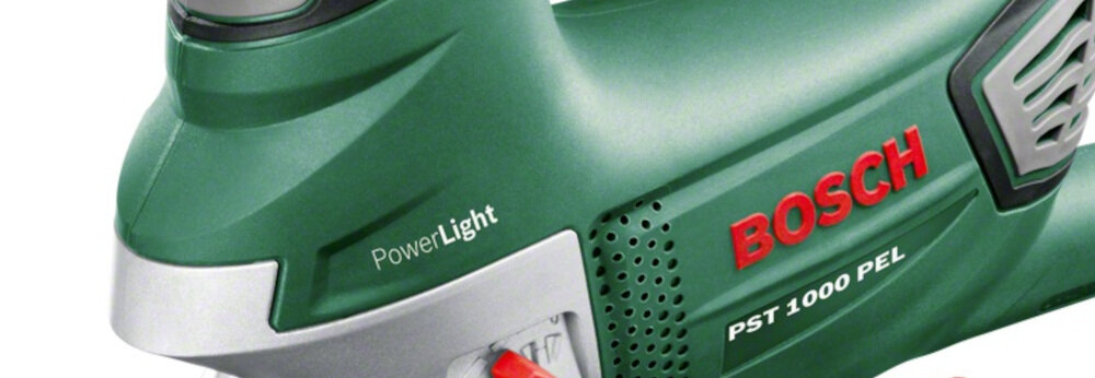 Wyrzynarka BOSCH PST 1000 PEL system PowerLight zwiększa bezpieczeństwo  miejscach niedoświetlonych wbudowana świecąca dioda
