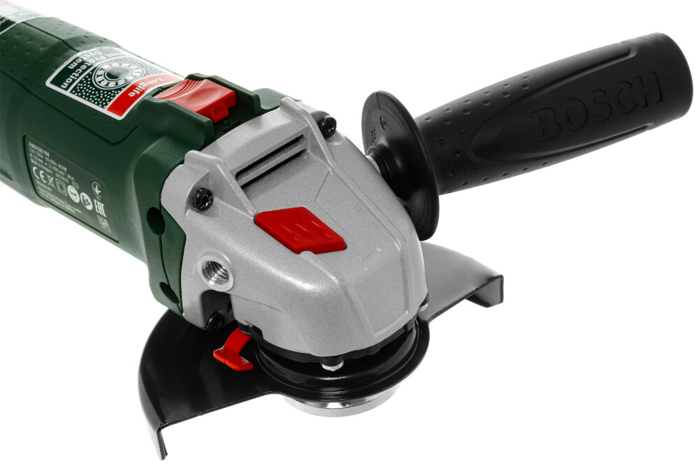 Szlifierka kątowa BOSCH PWS 850-125 rękojeść prosta ergonomiczna pewny chwyt system Vibration Control antywibracyjna rączka obniża poziom drgań