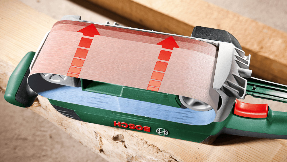 SZLIFIERKA TAŚMOWA BOSCH PBS 75 A redukacja wibracji