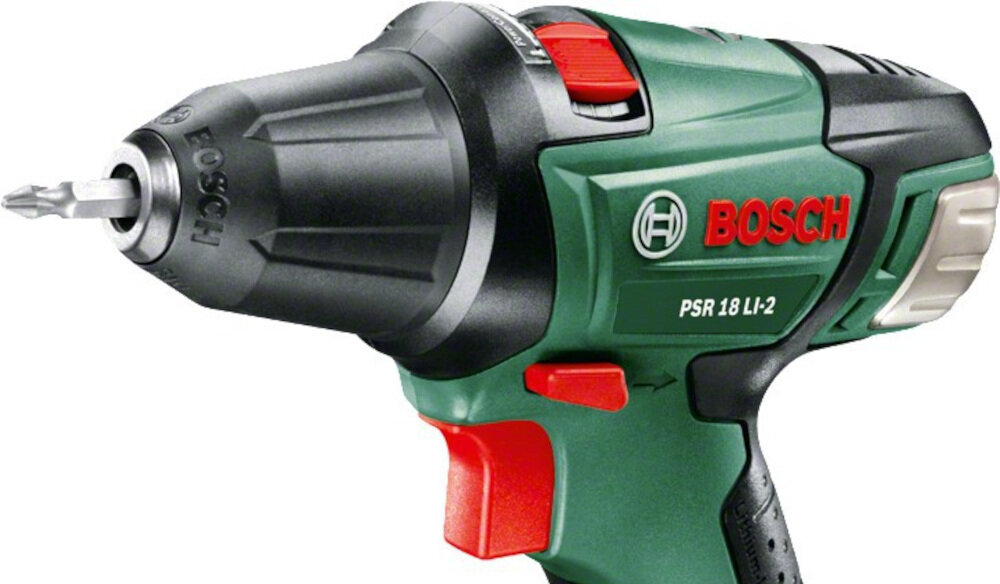 Wiertarko-wkrętarka BOSCH PSR 18 LI-2 do drobnych prac remontowych poważniejszych wyzwań budowlanych 2-biegowa przekładnia planetarna dłuższa żywotność