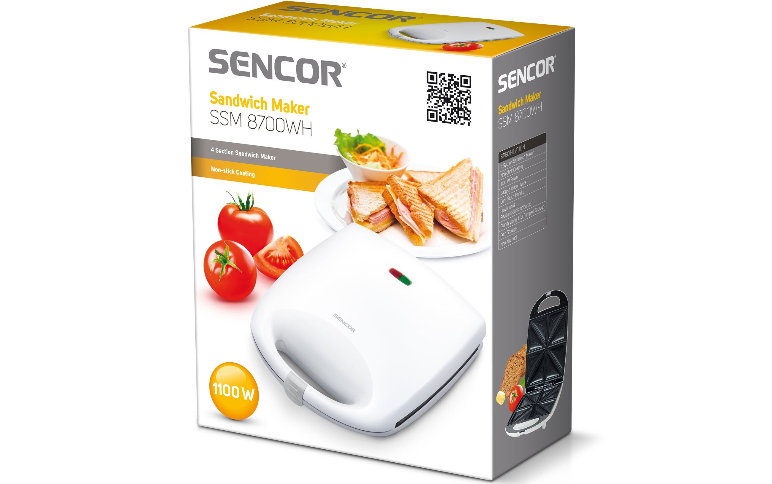 Opiekacz SENCOR SSM 8700 izolowany uchwyt wyposazenie bezpieczenstwo urzadzenie mechanizm antyposlizgowe nozki