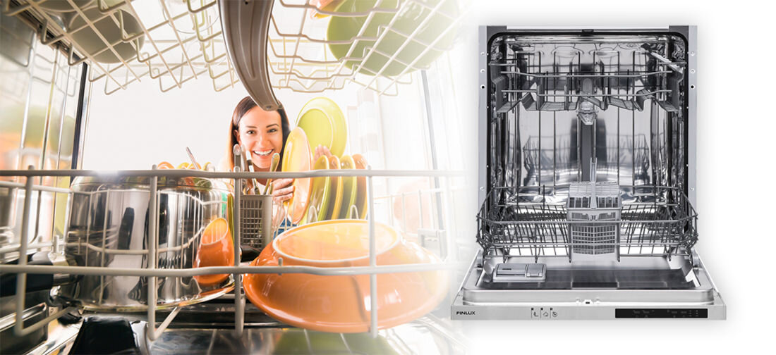 Zmywarka FINLUX FD-I12B60B120 praktyczne funkcje mozliwosci korzystanie regulacja wysokosci kosza 2 regulowane uchwyty na filizanki