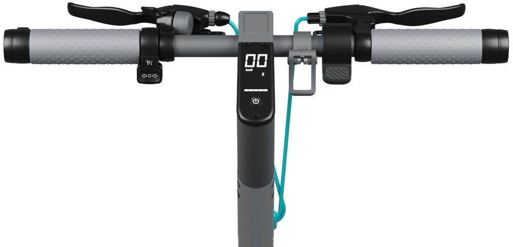 Hulajnoga elektryczna MOTUS Scooty 10 Plus Gen 6 65km 500W Amortyzacja 10 cali Szary kierownica włączony wyświetlacz zdjęcie na białym tle kierownica o wysokości 117 cm podróżowanie w wyprostowanej pozycji ciała intuicyjny wyświetlacz LCD kontrolowanie i sprawdzanie wszelkich informacji o stanie hulajnogi