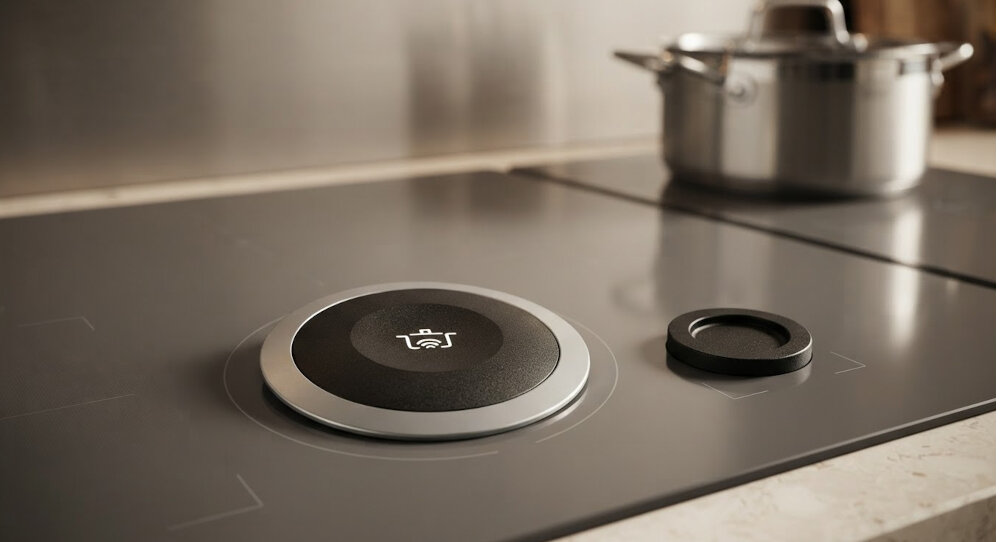 SENSOR GOTOWANIA BOSCH Bezprzewodowy kontroler ustawiony na płycie indukcyjnej