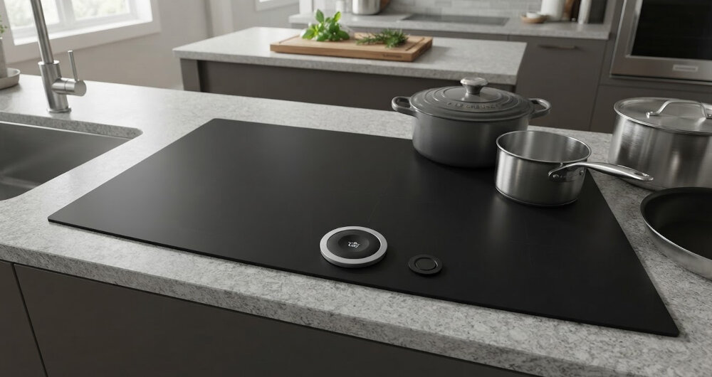 SENSOR GOTOWANIA BOSCH Bosch PerfectCook Zbliżenie na kontroler umieszczony na powierzchni płyty indukcyjnej czujnik bezprzewodowy płyta indukcyjna PUE611BB2E kompatybilność