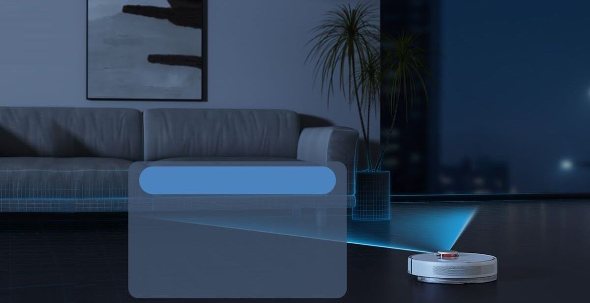 Robot sprzątający XIAOMI Vacuum X10 EU technologii nawigacji laserowej LDS pracować zarówno w dzień, jak i w nocyomijać przeszkody i precyzyjnie określać swoją pozycję, nawet w słabym oświetleniu