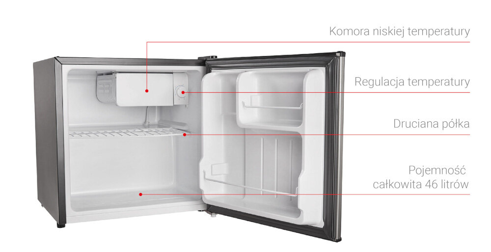 LODÓWKA OPTIMUM LD-0055 wymiary funkcjnalność nóżki kierunek drzwi półki