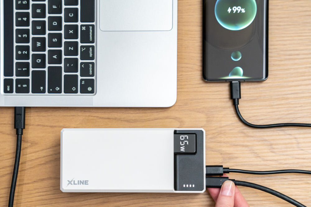 Powerbank XLINE GPB366W 30000 mAh biały 2 porty usb-a 2 porty usb-c quick charge power delivery