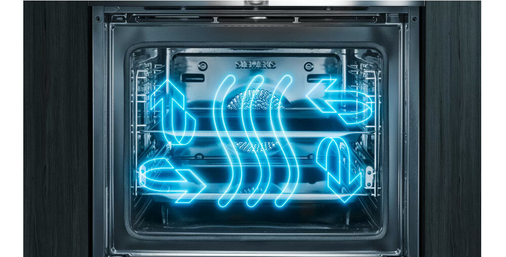 Piekarnik SIEMENS HB655GTS1 termoobieg 4D zmiana kierunków równomierne rozprowadzanie ciepła
