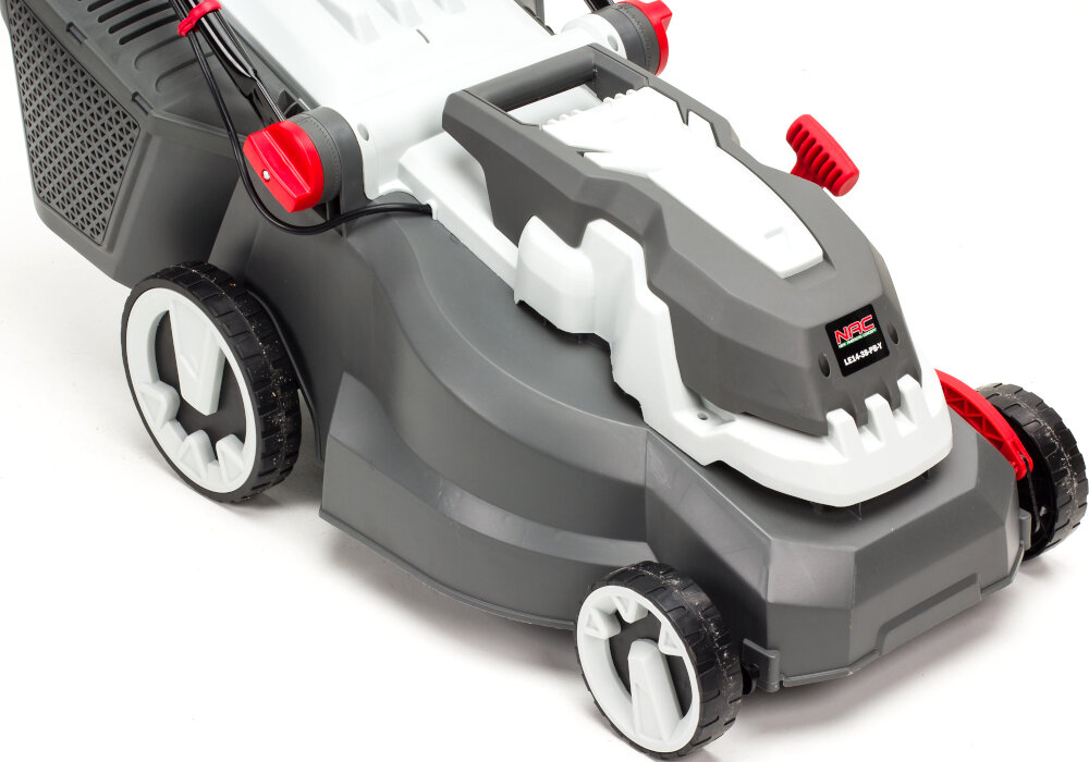 Kosiarka elektryczna NAC LE14-38-PB-Y 1400W silnik moc predkosc obrotowa szerokosc koszenia