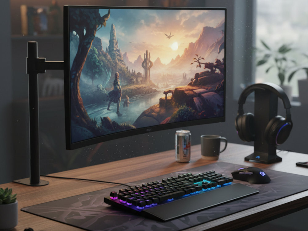 ART L-01 - uchwyt na biurku z monitorem