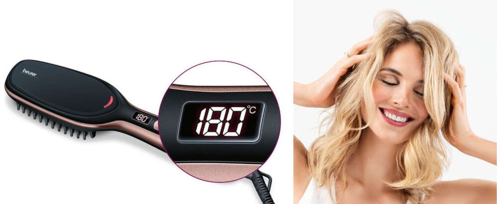 Szczotka prostująca BEURER HS 60 StylePro ceramiczne pokrycie wyświetlacz LED funkcja szybkiego nagrzewania