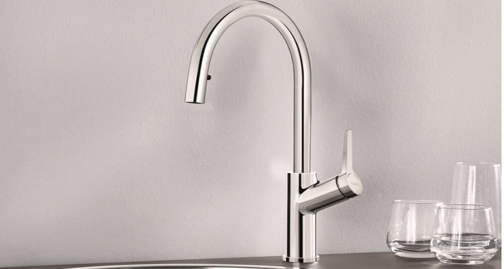 Bateria BLANCO Carena-S 520767 Chrom zbliżenie zlewozmywak chrom srebrny Prostota i wygoda stojąca Jednodźwigniowa wylewka obrotowa 140°