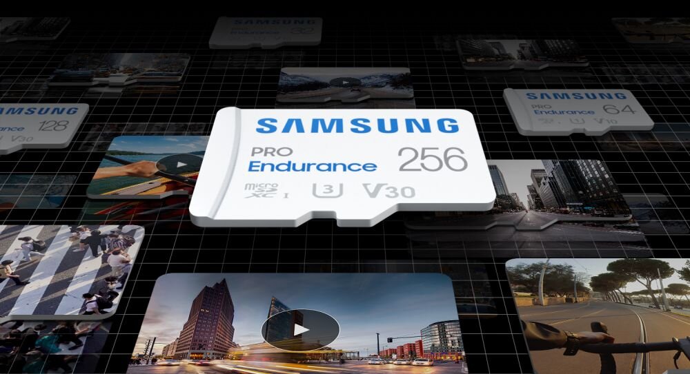 Karta pamięci SAMSUNG Pro Endurance MicroSD  zapis pojemność odporność monitoring kamery foto wideo 