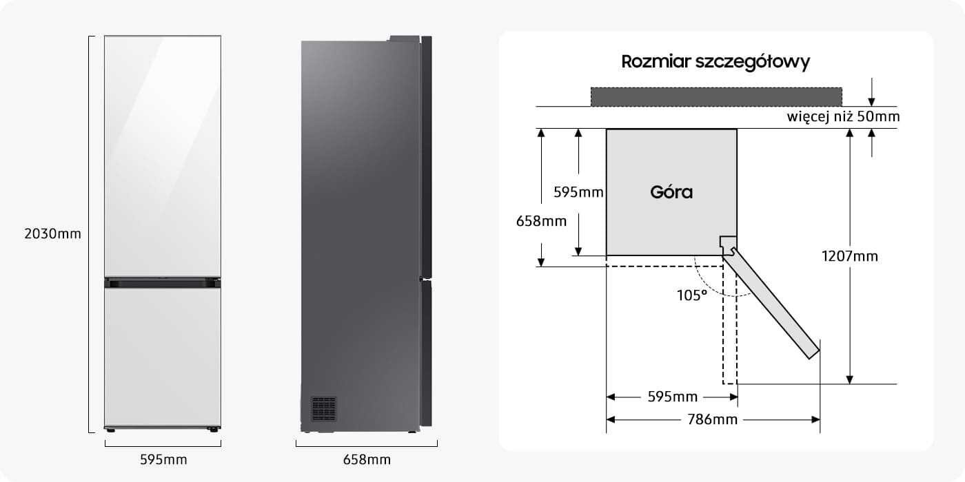 Lodówka RB38C7B5C12 z oferty Media Expert przedstawiona z trzech stron Lodówka RB38C7B5C12 z oferty Media Expert przedstawiona z trzech stron