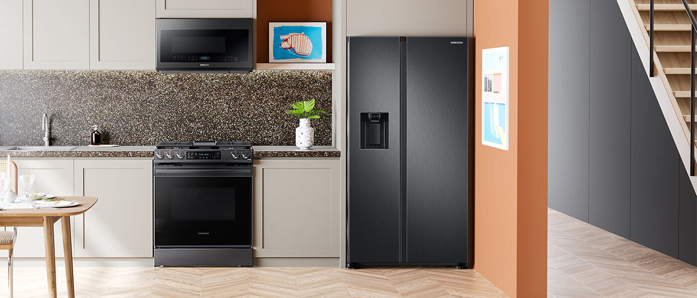 Lodówka Samsung w nowoczesnym wnętrzu Lodówka Samsung w nowoczesnym wnętrzu