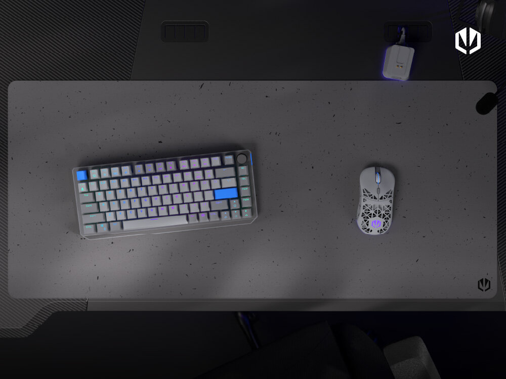 ENDORFY Stoneflow Odporna na zawilgocenie tkanina antypoślizgowy spód obszycie z nadrukiem - podkładka na biurku od góry