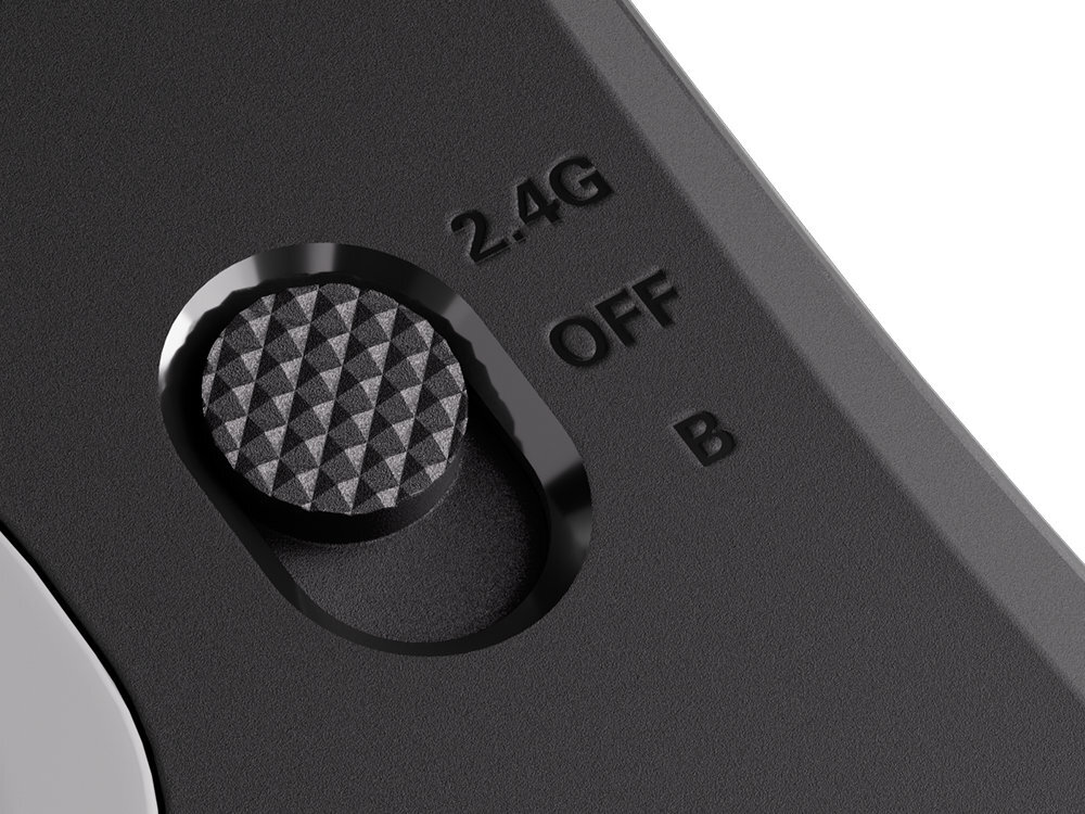 Mysz MCHOSE A7 V2 Pro trybie przewodowym natywnym polling rate 8K 8000 próbek na sekundę reakcję około 0,125 ms Tryb bezprzewodowy polling rate 1K odbiornikowi Nano Receiver opcjonalnego odbiornika 8K częstotliwość 8000 Hz TOPSPEED Wireless urządzeń 2.4 GHz - zbliżenie na przełącznik