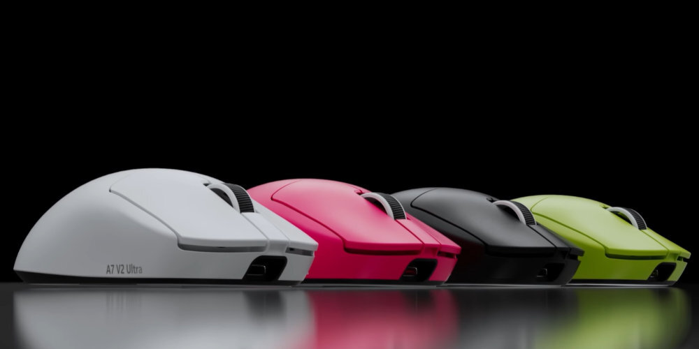 Mysz MCHOSE A7 V2 Pro MCHOSE A7 V2 Pro czterech wersjach kolorystycznych – czarnej, białej, zielonej i różowej - mysz w czterech wersjach kolorystycznych