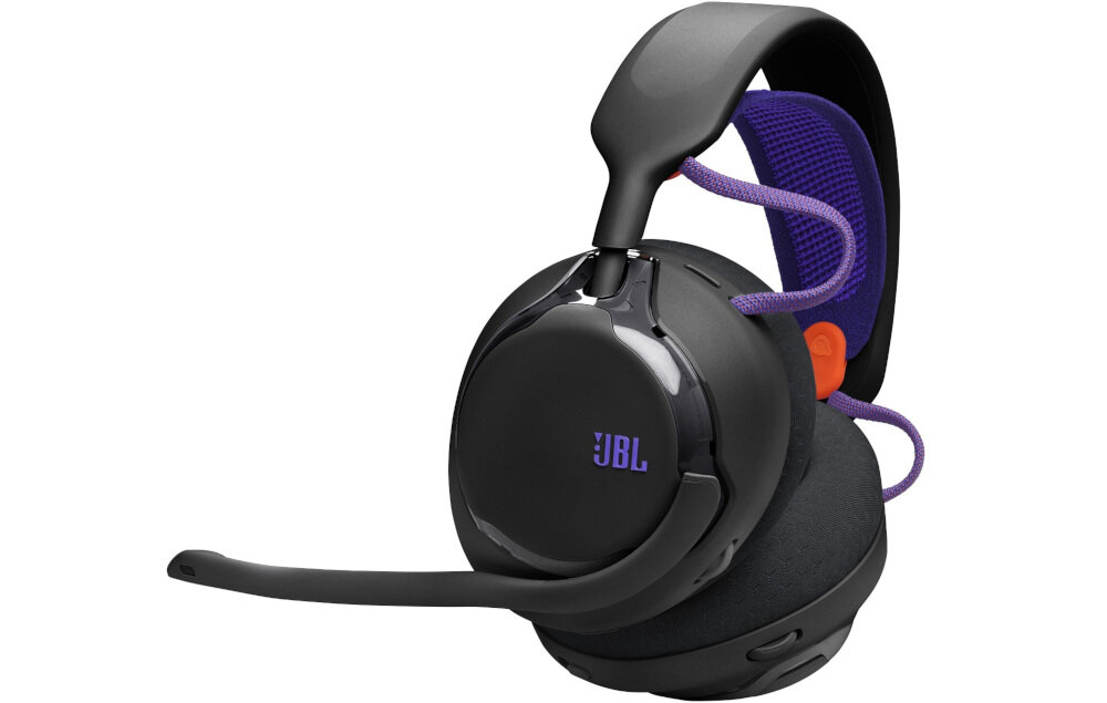 Słuchawki JBL Quantum 650 dźwięk przestrzenny JBL Quantum Spatial Sound, słuchawki po skosie na białym tle